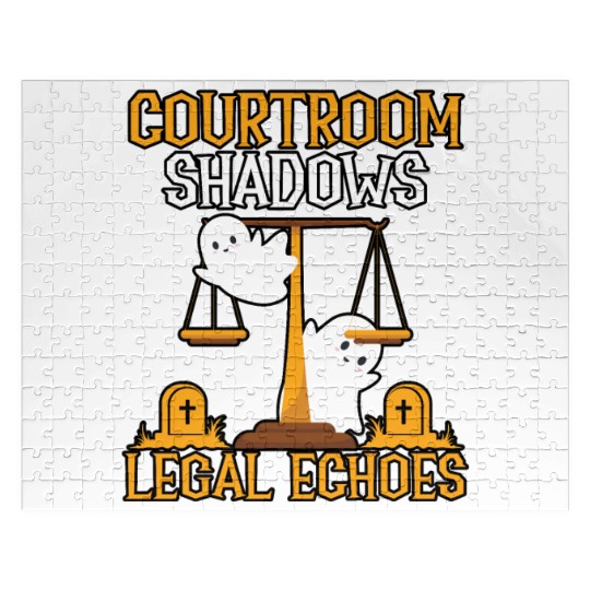 Courtroom Shadows Legal Echoes Lawyer Halloween Jigsaw Puzzles