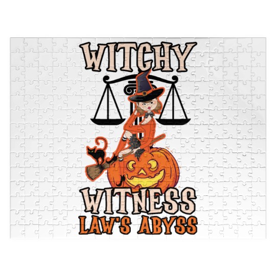 Witchy Witness Law's Abyss Scary Lawyer Halloween Jigsaw Puzzles