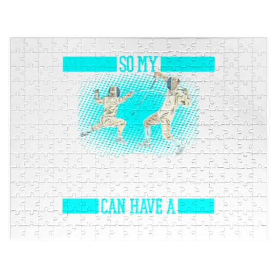 Fencing Fencer Dog Jigsaw Puzzles