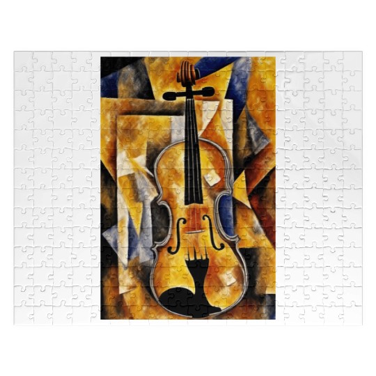 Violin Painting with Geometric Art Jigsaw Puzzles