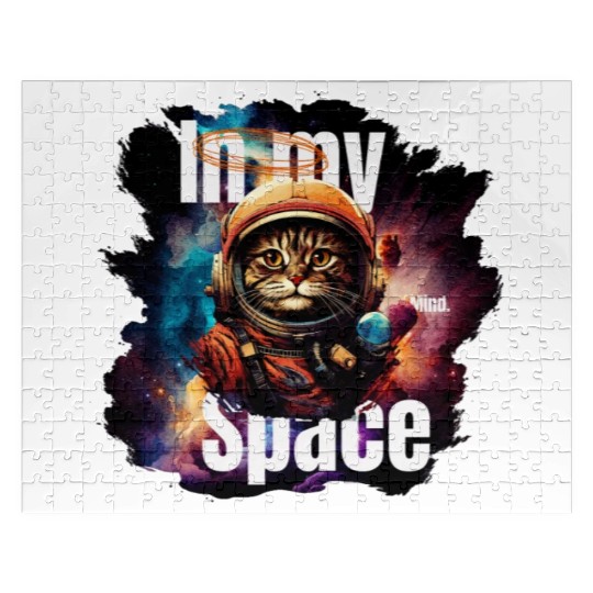 In my Mind Space Cat Astronaut Animal Pet Lover Jigsaw Puzzles