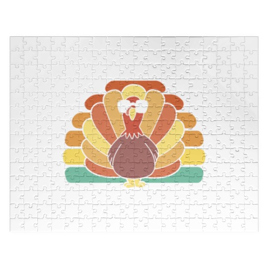 Happy Thanksgiving Holiday Dinner Turkey Blessed Jigsaw Puzzles
