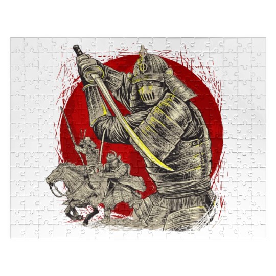 Samurai Silhouette: Duel Under the Crimson Moon Jigsaw Puzzles