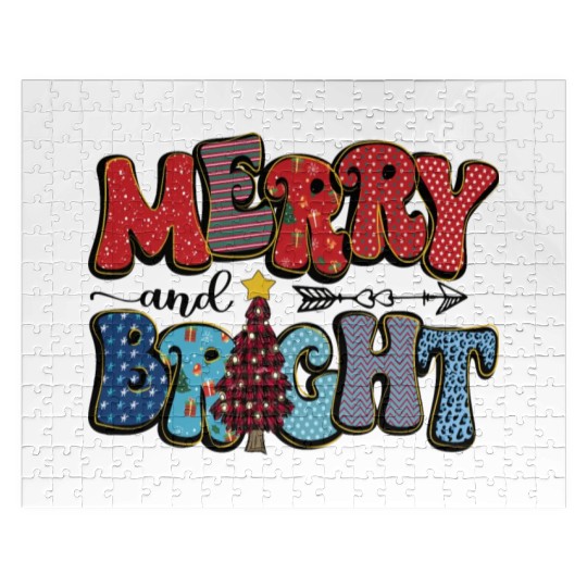 Merry and Bright Chistmas Tree Family Christmas Jigsaw Puzzles