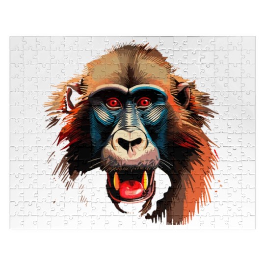 Baboon Monkey Lover Wildlife Animal Zookeeper Jigsaw Puzzles