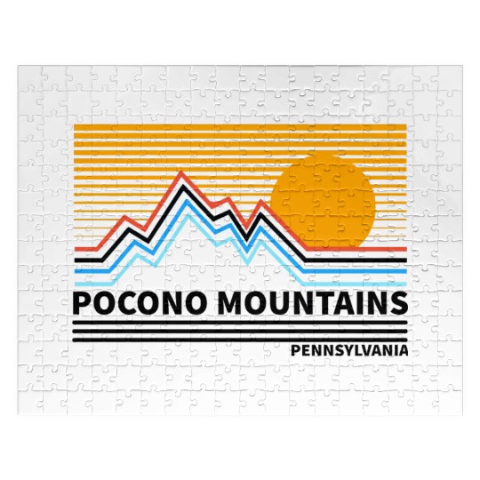 Pocono Mountains Pennsylvania Vintage Retro Hiking Jigsaw Puzzles