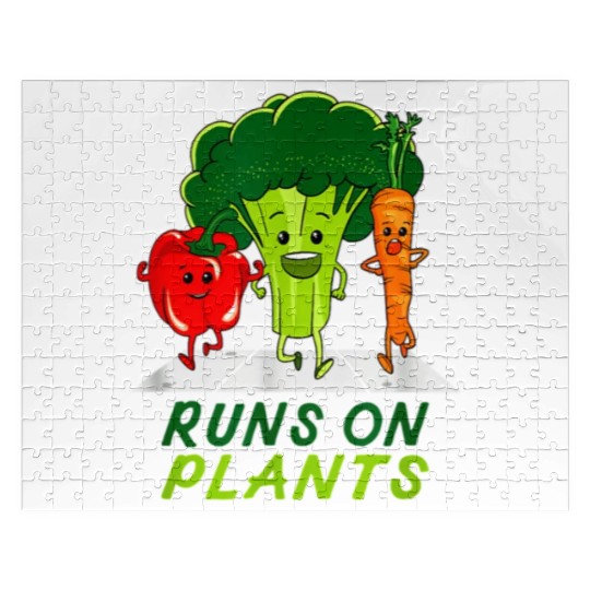 runs on plants vegan vegetarian runner broccoli gi Jigsaw Puzzles