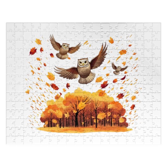 Autumn Owl Nature Leaves Season Jigsaw Puzzles