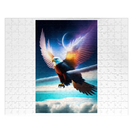 "Embrace Transformation: Crystal Eagle Design" Jigsaw Puzzles