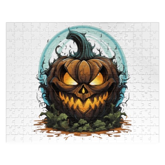 Scary Pumpkin Face I Spooky Halloween Jigsaw Puzzles