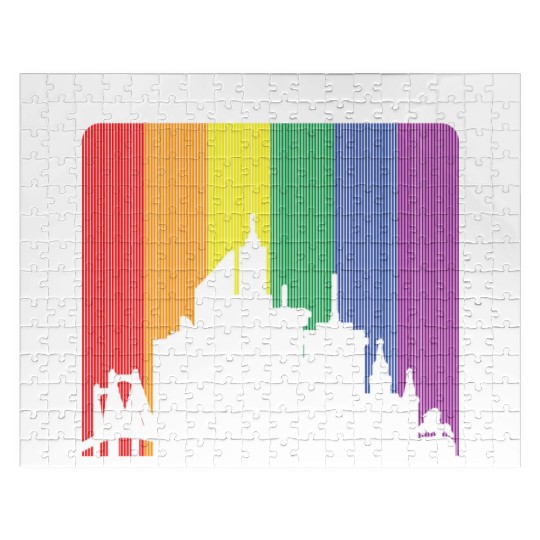 New Orleans Louisiana Rainbow Flag LGBT Pride Jigsaw Puzzles