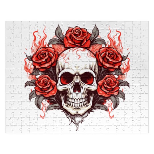 Halloween Roses and Skull Jigsaw Puzzles