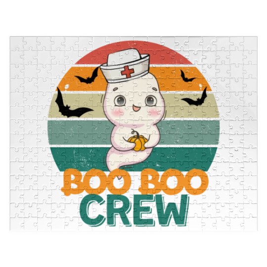 Boo Boo Crew Ghost Halloween Paramedic Nurse Ghost Jigsaw Puzzles