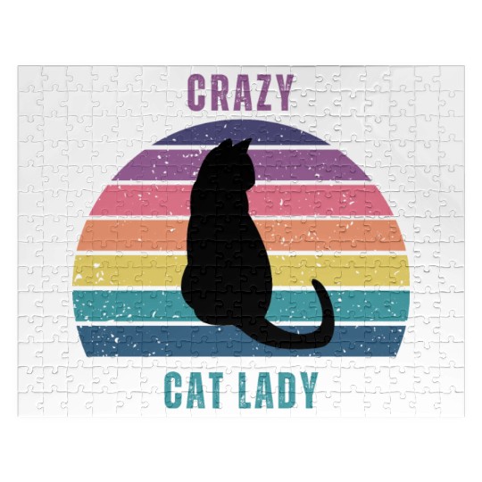 crazy cat lady Jigsaw Puzzles