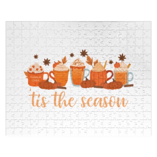 Tis The Season Pumpkin Spice Fall Autumn Season Jigsaw Puzzles