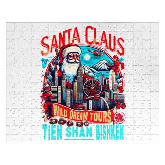 Santa Claus on an Adventure Travel World Tour Jigsaw Puzzles
