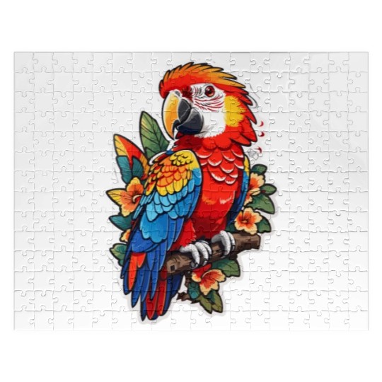 Scarlet Macaw Kawaii Jigsaw Puzzles
