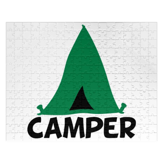 Camper tent green Jigsaw Puzzles