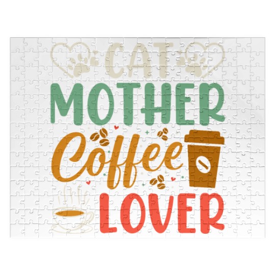 Cat Mother Coffee Lover Jigsaw Puzzles
