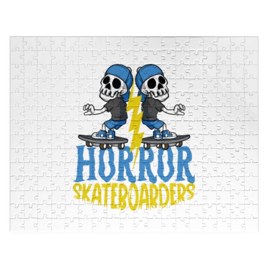 Spooky Horror Skateboarder Halloween Skateboarding Jigsaw Puzzles