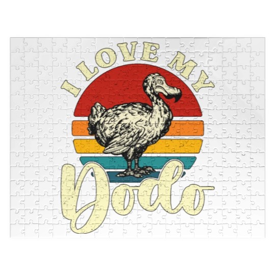Dodo Bird I Love My Dodo Retro Flightless Animals Jigsaw Puzzles