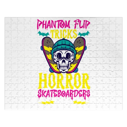 Spooky Horror Skateboarder Halloween Skateboarding Jigsaw Puzzles