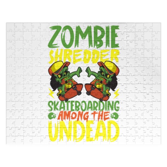Spooky Horror Skateboarder Halloween Skateboarding Jigsaw Puzzles
