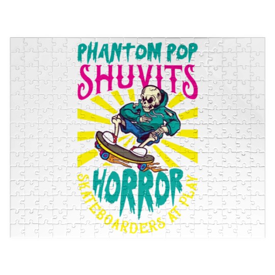 Spooky Horror Skateboarder Halloween Skateboarding Jigsaw Puzzles