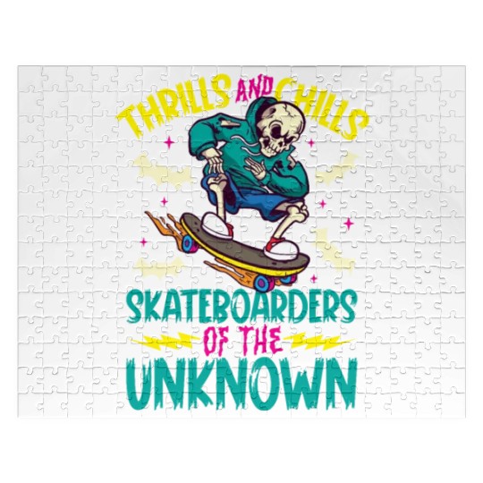 Spooky Horror Skateboarder Halloween Skateboarding Jigsaw Puzzles