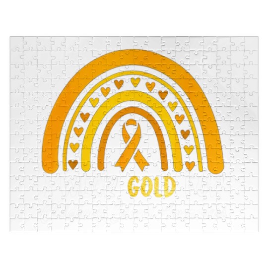 I Wear Gold For Childhood Cancer Awareness Jigsaw Puzzles