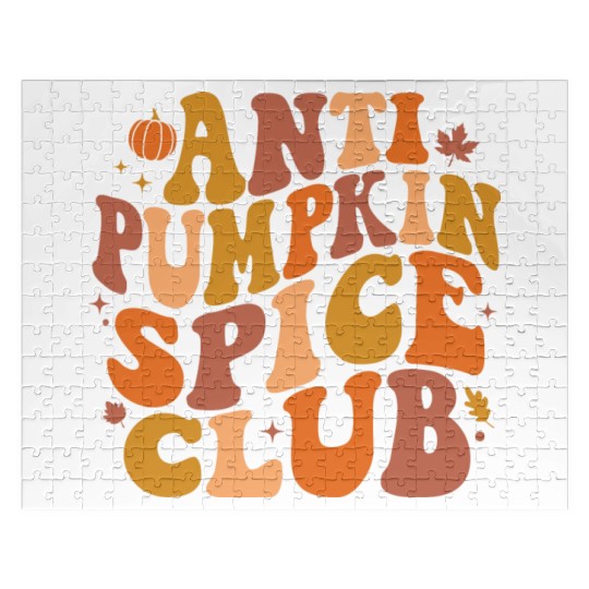 Anti Pumpkin Spice Club Retro Fall Jigsaw Puzzles