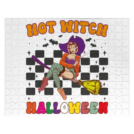 Hot witch Halloween Jigsaw Puzzles