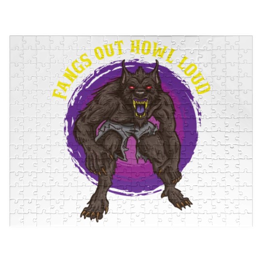 Funny Horror Werewolf Lycanthropy Full Moon Shapes Jigsaw Puzzles