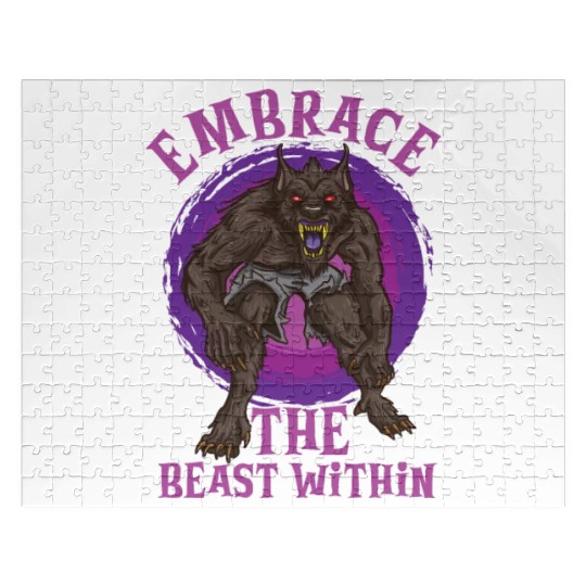 Funny Horror Werewolf Lycanthropy Full Moon Shapes Jigsaw Puzzles