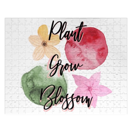 Plant, Grow, Blossom Gardening design Jigsaw Puzzles