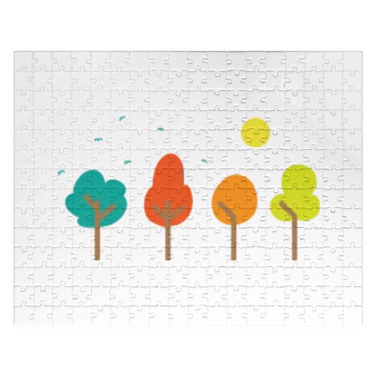 Comic Trees Nature Forests Leaves Environment Jigsaw Puzzles