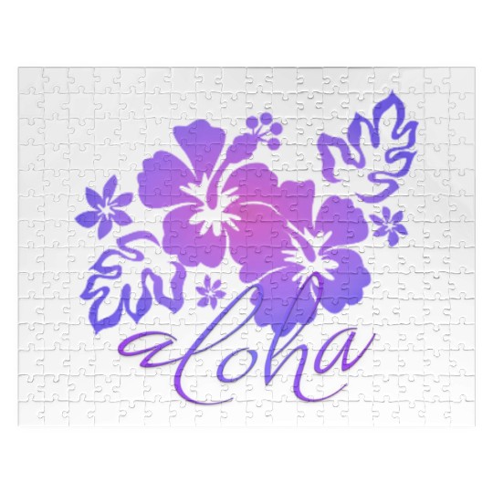 Sunset Hibiscus Aloha Graphic Jigsaw Puzzles