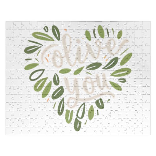 olive you funny romantic double meaning gift Jigsaw Puzzles