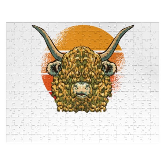 Funny Fluff-tastic Pun Scottish Highland Cow Jigsaw Puzzles