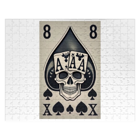 card with skeleton head (halloween design) Jigsaw Puzzles