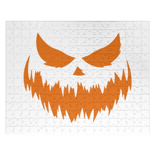 Jack O Lantern Scary Carved Pumpkin Face Halloween Jigsaw Puzzles