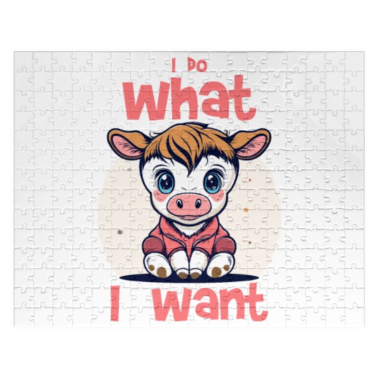 I do what I want - cow Jigsaw Puzzles