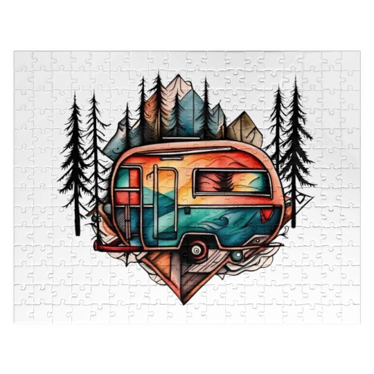 Camper / camping / Wildness / Tree / Mountain Jigsaw Puzzles