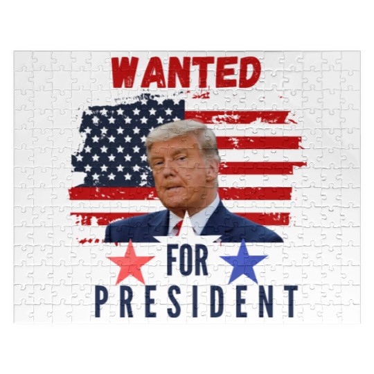 WANTED for PRESIDENT trump 2024 mug shot never sur Jigsaw Puzzles