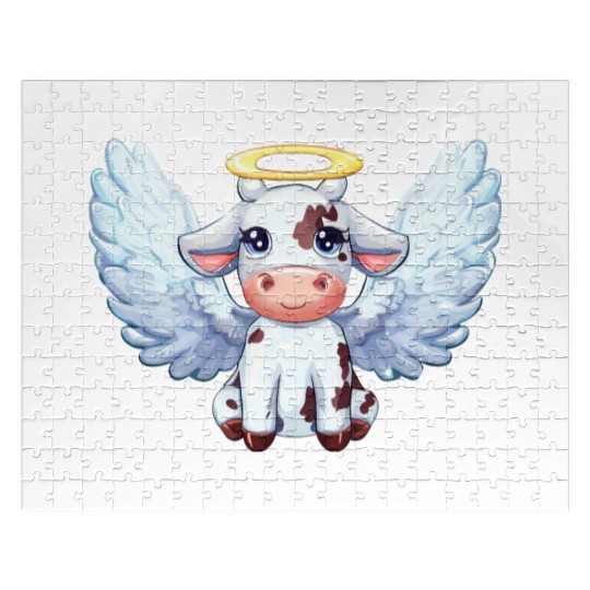 cow angel wings farm halo Jigsaw Puzzles