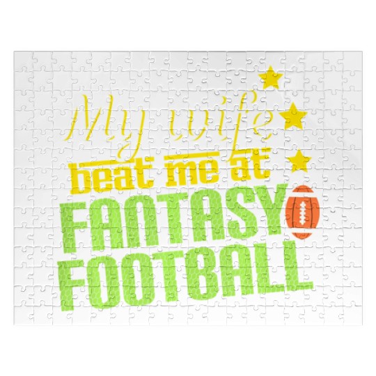My Wife Beats Me At Fantasy Football Loser Men Jigsaw Puzzles