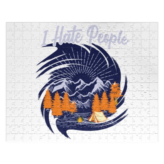 I hate people hiking design Jigsaw Puzzles