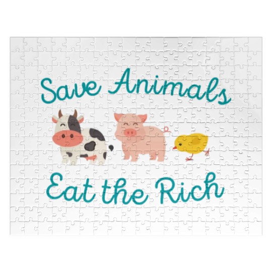 Save Animals Eat the Rich Jigsaw Puzzles