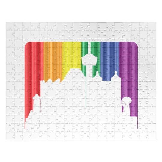 San Antonio Texas Rainbow Flag LGBTQAI Pride Jigsaw Puzzles