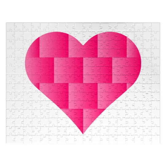 Pink Cute Heart Icon Jigsaw Puzzles
